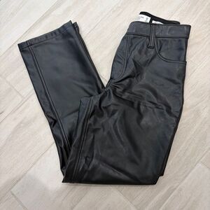 Abercrombie Curve Love 90s Straight Ultra High Rise Vegan Leather Pants - 25 / 0